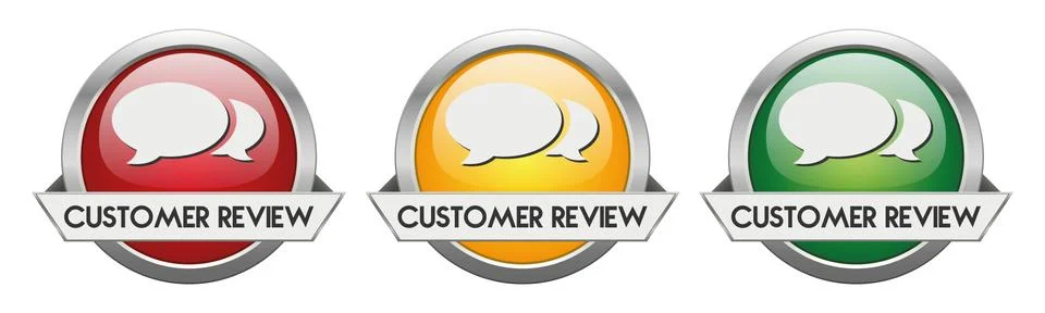 Modern Button Vector Customer Review Stock Illustration