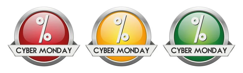 Modern Button Vector Cyber Monday Stock Illustration