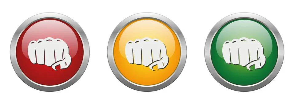 Modern Button Vector Fist Stock Illustration