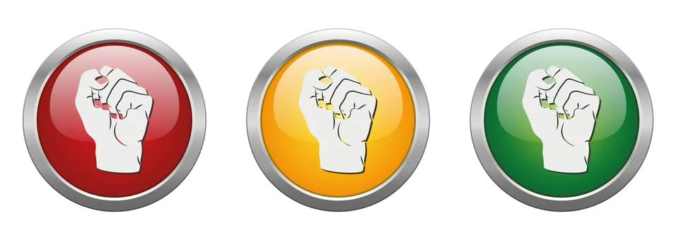 Modern Button Vector Fist Stock Illustration