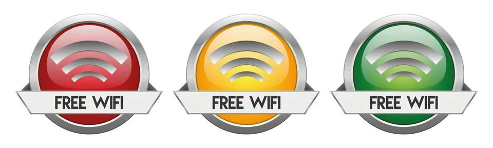 Modern Button Vector Free WiFi Illustrazione stock