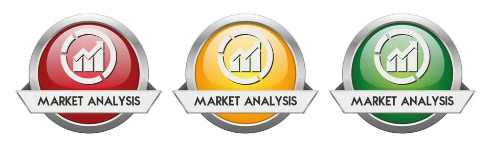 Modern Button Vector Market Analysis Stock Illustration