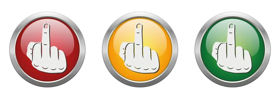 Modern Button Vector Middle Finger Stock Illustration