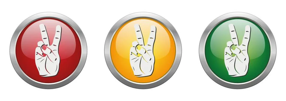 Modern Button Vector Peace Stock Illustration