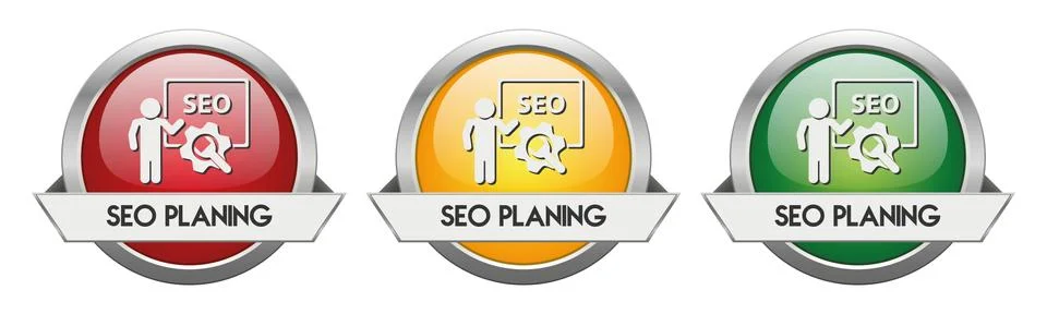 Modern Button Vector SEO Planing Stock Illustration