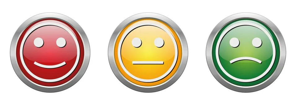 Modern Button Vector Smiley Stock Illustration