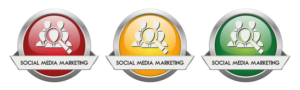 Modern Button Vector Social Media Marketing Illustrazione stock