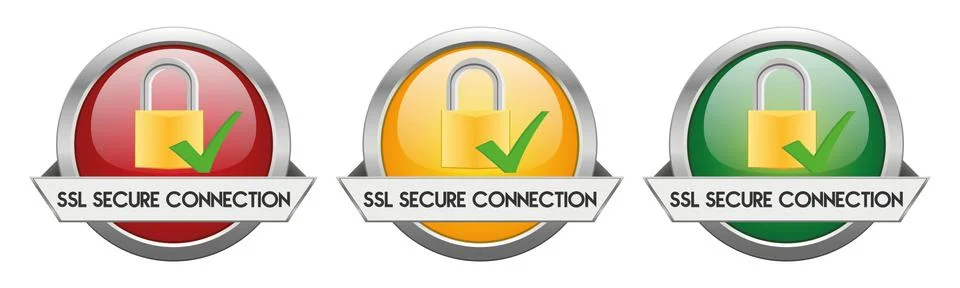 Modern Button Vector SSL Secure Connection イラスト素材