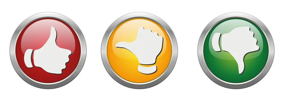 Modern Button Vector Thumbs Up Stock Illustration