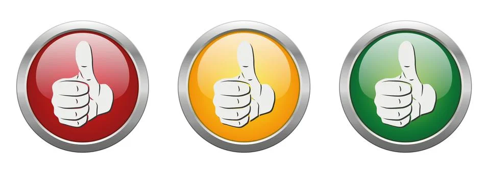 Modern Button Vector Thumbs Up Stock Illustration