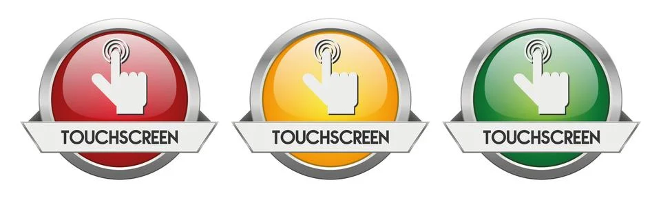 Modern Button Vector Touchscreen Stock Illustration