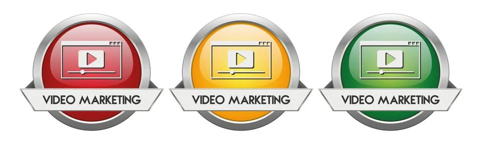 Modern Button Vector Video Marketing Illustrazione stock