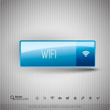 Modern button WIFI with icons set. 스톡 일러스트