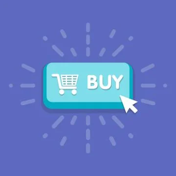 Modern buy button design with mouse click symbol. Vector illustration 库存插图