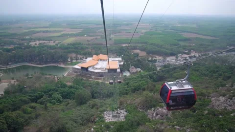 Modern cable car in Ba Den mountain Stock Footage 143229681