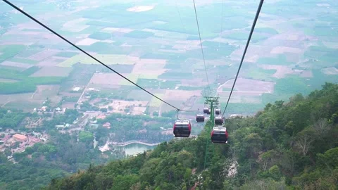 Modern cable car in Ba Den mountain Stock Footage 143229984