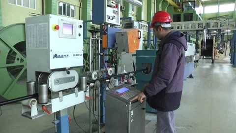 Modern cable production, cable factory. Stock Footage 233373467