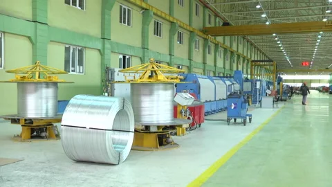 Modern cable production, cable factory. Stock Footage 233373595
