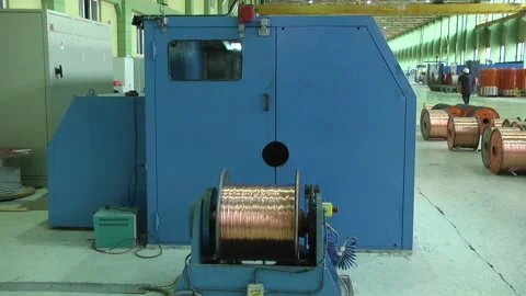 Modern cable production, cable factory. Stock Footage 233373692