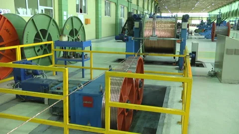 Modern cable production, cable factory. Stock Footage 233373745