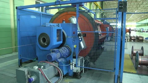 Modern cable production, cable factory. Stock Footage 233373913