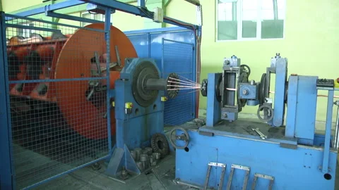 Modern cable production, cable factory. Stock Footage 233373977