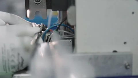 Modern cable production process of connector crimping showcasing advanced tec Stock Footage 331248048