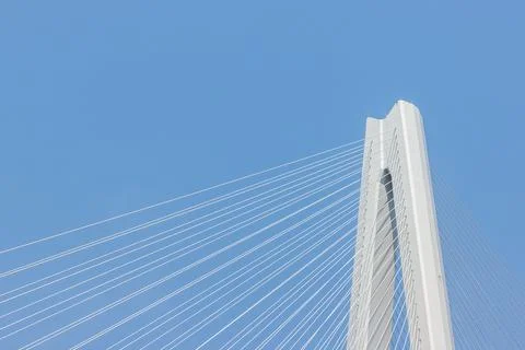 Modern cable-stayed bridge background Stock Photos