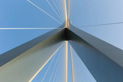 Modern cable-stayed bridge closeup Stock Photos