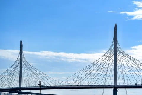 Modern cable-stayed bridge Foto stock