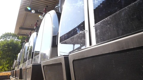 Modern cableway cabins Stock Footage 102826162