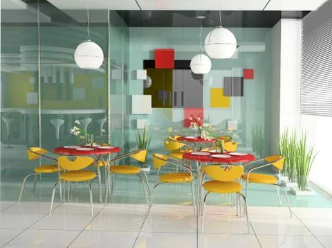 Modern cafe Stock Illustration