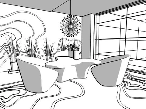 Modern cafe Stock Illustration