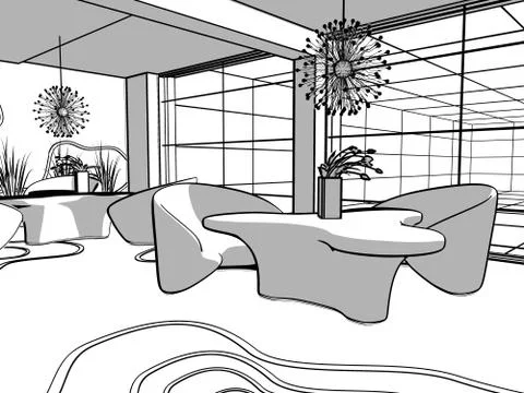 Modern cafe Stock Illustration