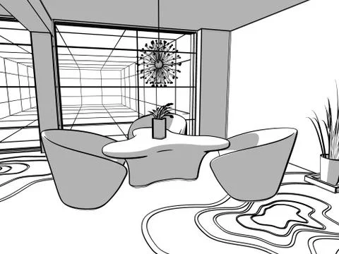 Modern cafe Stock Illustration