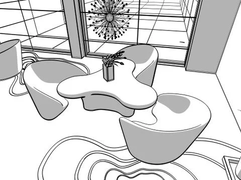 Modern cafe Stock Illustration