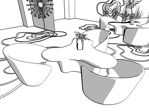 Modern cafe Stock Illustration