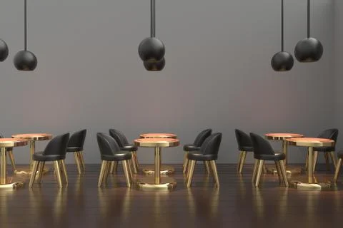 Modern Cafe Interior. 3d rendering Ilustración de archivo