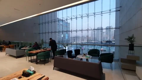 Modern Cafe Interior Inside a Commercial Complex in Tehran Stock Footage 345452854