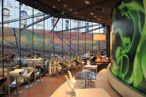 Modern cafe interior Stock Photos