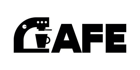 Modern Cafe Logo Featuring Coffee Machine イラスト素材