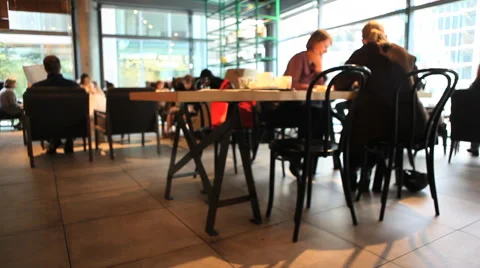 Modern cafe with people Stock Footage 40387138