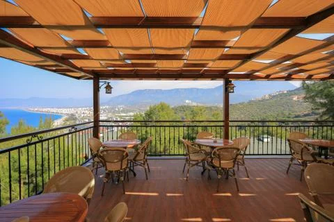 Modern cafe on the terrace Stock Photos