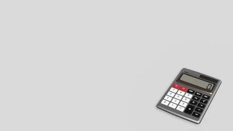 Modern Calculator On Clean Background With Copy Space 3d render. Stock Illustration