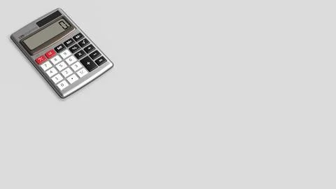 Modern Calculator On Clean Background With Copy Space 3d render. Stock Illustration