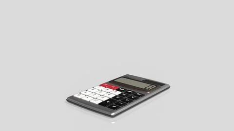 Modern Calculator On Clean Background With Copy Space 3d render. Stock Illustration