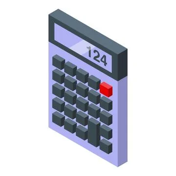 Modern calculator displaying counting numbers for math calculation Stock Illustration