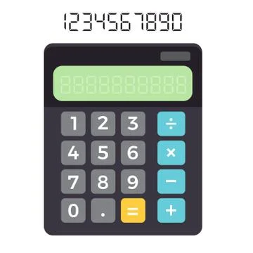 Modern calculator with Number separated. Stock Illustration