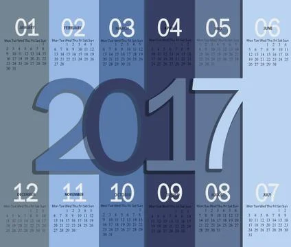 Modern calendar for 2017. Stock Illustration