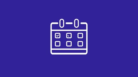 Modern Calendar Icon with Date Display Stock Footage 332984244